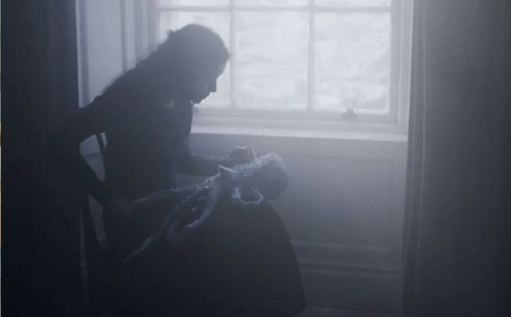 A frame from the movie Pearl.