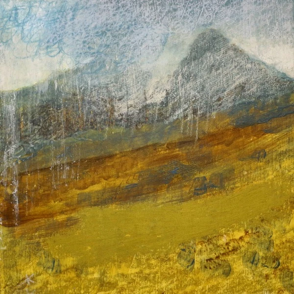 Painting capturing the scene looking into Glen Sannox.